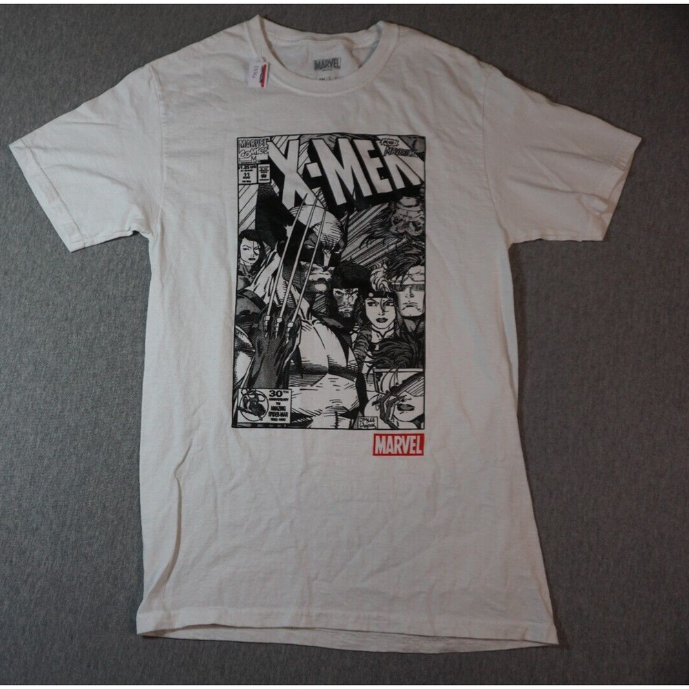 Marvel Unisex T-shirt X-Men Black and white graphic Sz S White